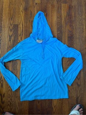 Bright Blue Long Sleeve Hoodie Tee